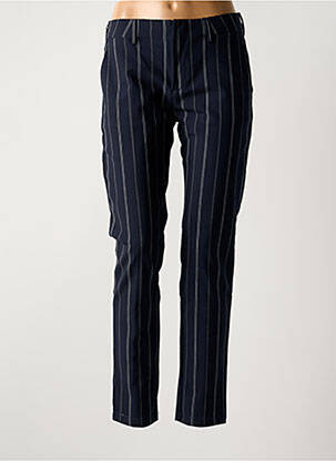 Pantalon chino tissage popeline taille normale bleu REIKO femme