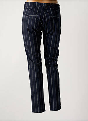 Pantalon chino tissage popeline taille normale bleu REIKO femme