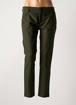 Pantalon chino tissage popeline taille normale vert REIKO femme