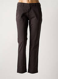 Pantalon chino tissage popeline taille normale marron REIKO femme