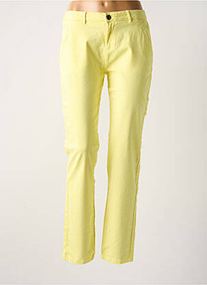 Pantalon chino taille basse taille basse jaune REIKO femme