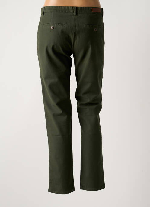 Pantalon chino tissage popeline taille normale vert REIKO femme