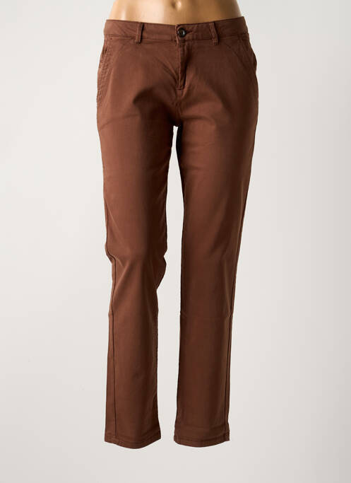 Pantalon chino marron REIKO pour femme