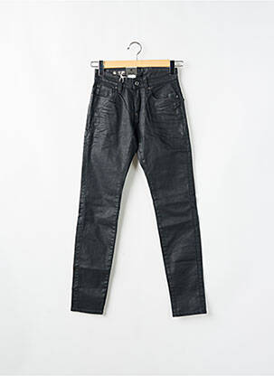 Jeans coupe slim tissage brut taille normale noir RAW UNCUT homme
