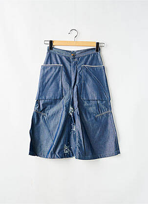 Jupe mi-longue coupe droite bleu TEDDY SMITH femme