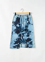Jupe mi-longue coupe droite bleu SCHOOL RAG femme