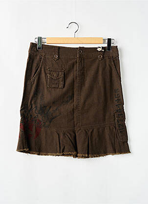 Jupe mi-longue taille normale marron TEDDY SMITH femme