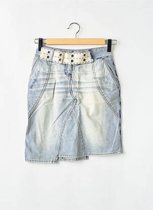 Jupe mi-longue taille normale bleu TEDDY SMITH femme