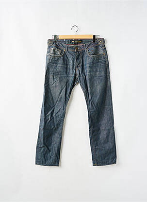 Jeans coupe droite fermeture zippée sous rabat boutonné taille normale bleu FIVE PM homme