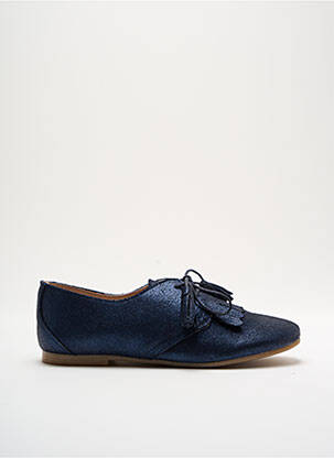 Derbies tissage satiné talon plat jusqu'à 3cm bleu ALFA femme