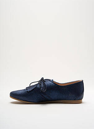 Derbies tissage satiné talon plat jusqu'à 3cm bleu ALFA femme
