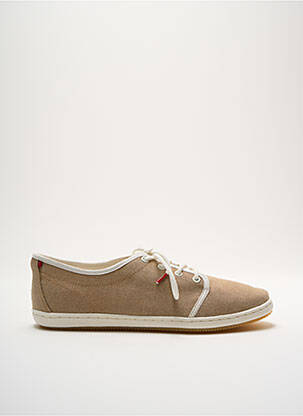 Baskets matière lisse talon compensé beige LAFEYT homme
