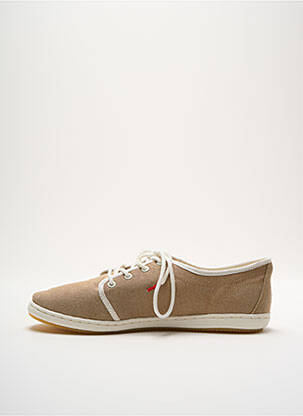 Baskets matière lisse talon compensé beige LAFEYT homme
