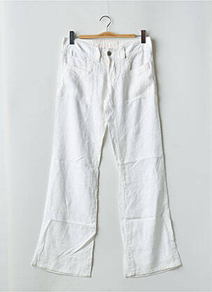 Pantalon droit fermeture zippée sous rabat boutonné taille basse blanc FREEMAN T.PORTER femme