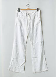 Pantalon droit fermeture zippée sous rabat boutonné taille basse blanc FREEMAN T.PORTER femme