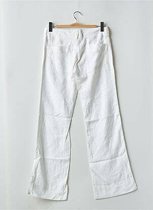 Pantalon droit fermeture zippée sous rabat boutonné taille basse blanc FREEMAN T.PORTER femme