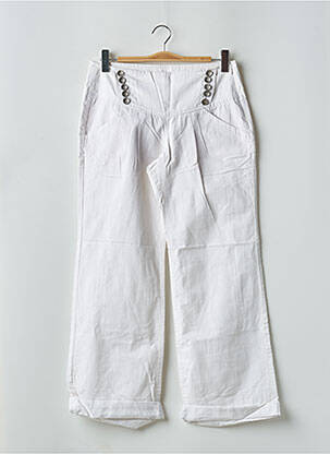 Pantalon chino tissage popeline taille haute blanc FREEMAN T.PORTER femme