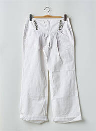 Pantalon chino tissage popeline taille haute blanc FREEMAN T.PORTER femme