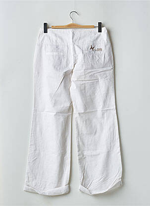 Pantalon chino tissage popeline taille haute blanc FREEMAN T.PORTER femme