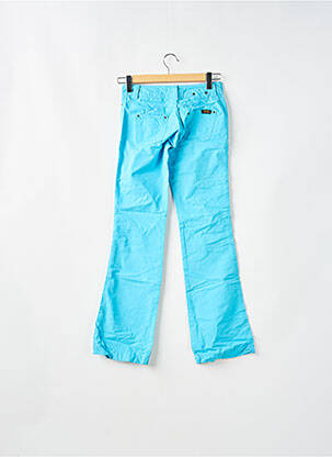 Pantalon droit tissage popeline taille basse bleu TEDDY SMITH femme