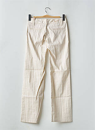 Pantalon droit tissage popeline taille basse beige MOGUL femme