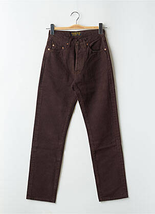 Jeans coupe slim fermeture boutonnée sur le devant taille haute marron REDWOOD homme