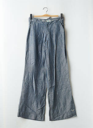 Pantalon flare fermeture zippée sous rabat avec crochet taille haute bleu ROXY femme