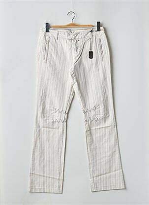 Pantalon droit tissage popeline taille basse beige RWD femme