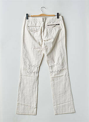 Pantalon droit tissage popeline taille basse beige RWD femme