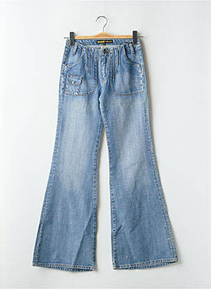 Jean coupe flare stretch taille haute bleu RWD femme