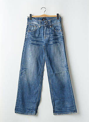 Jeans coupe droite effet usé délavé taille normale bleu RWD femme