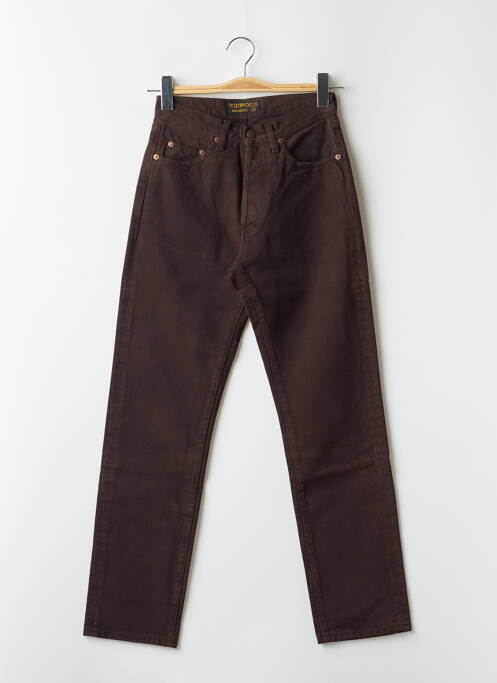 Jeans coupe slim marron REDWOOD pour homme