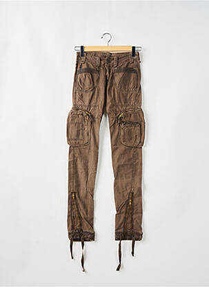 Pantalon cargo slim taille basse marron LE TEMPS DES CERISES femme