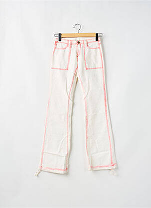 Jeans bootcut fermeture zippée sous rabat boutonné beige LE TEMPS DES CERISES femme