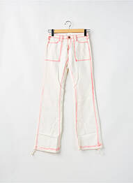Jeans bootcut fermeture zippée sous rabat boutonné beige LE TEMPS DES CERISES femme