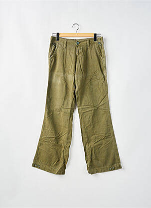 Pantalon droit tissage popeline taille basse vert LOIS femme