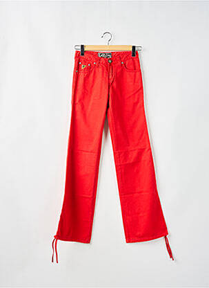 Pantalon flare taille basse taille basse rouge LOIS femme