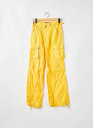 Pantalon cargo fermeture zippée sous rabat pressionné taille basse jaune MISS SIXTY femme