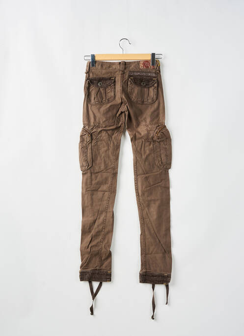 Pantalon cargo tissage popeline taille basse marron LE TEMPS DES CERISES femme