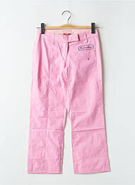 Pantalon 7/8 tissage popeline taille basse rose BE YOU K femme