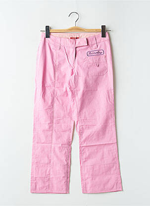 Pantalon 7/8 tissage popeline taille basse rose BE YOU K femme