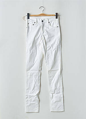 Pantalon slim tissage popeline taille haute blanc CHEAP MONDAY femme