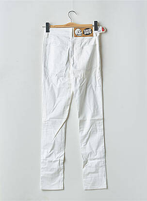 Pantalon slim tissage popeline taille haute blanc CHEAP MONDAY femme