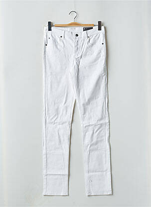 Pantalon slim tissage popeline taille haute blanc CHEAP MONDAY femme