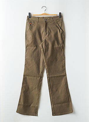 Pantalon flare taille à pinces taille haute vert CIMARRON femme