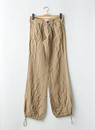 Pantalon 7/8 fermeture zippée sous rabat boutonné taille basse beige CIMARRON femme