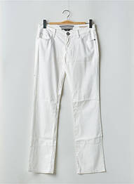 Pantalon droit tissage popeline taille basse beige GUESS femme