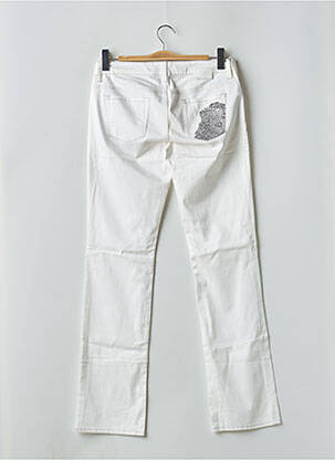 Pantalon droit tissage popeline taille basse beige GUESS femme