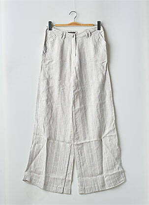 Pantalon large fermeture zippée sous rabat boutonné taille normale gris HEL-S femme