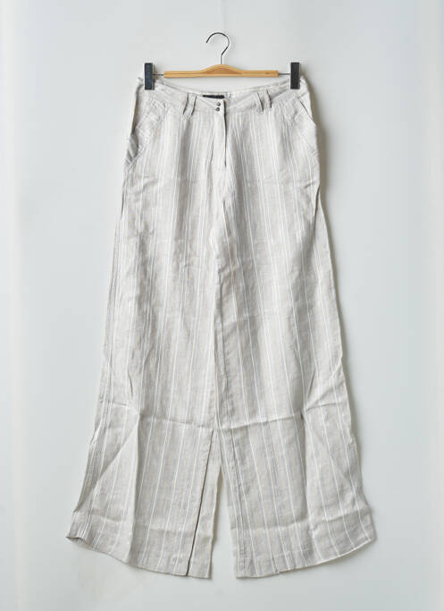 Pantalon large fermeture zippée sous rabat boutonné taille normale gris HEL-S femme